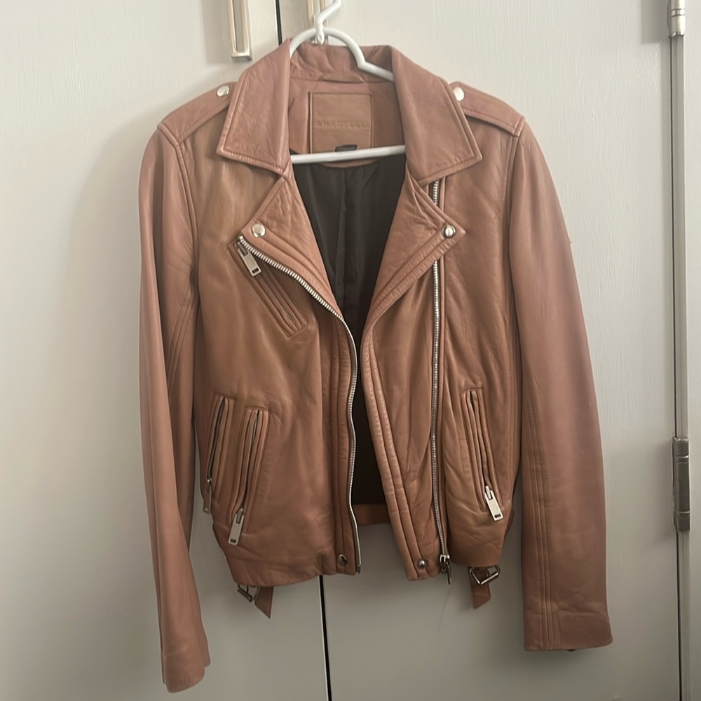 Amaryllis leather biker jacket